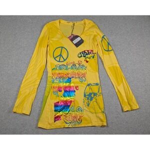 Crystal Rock Women Top Medium NWT Foil Rhinestone Free Spirit Peace‎ Limited